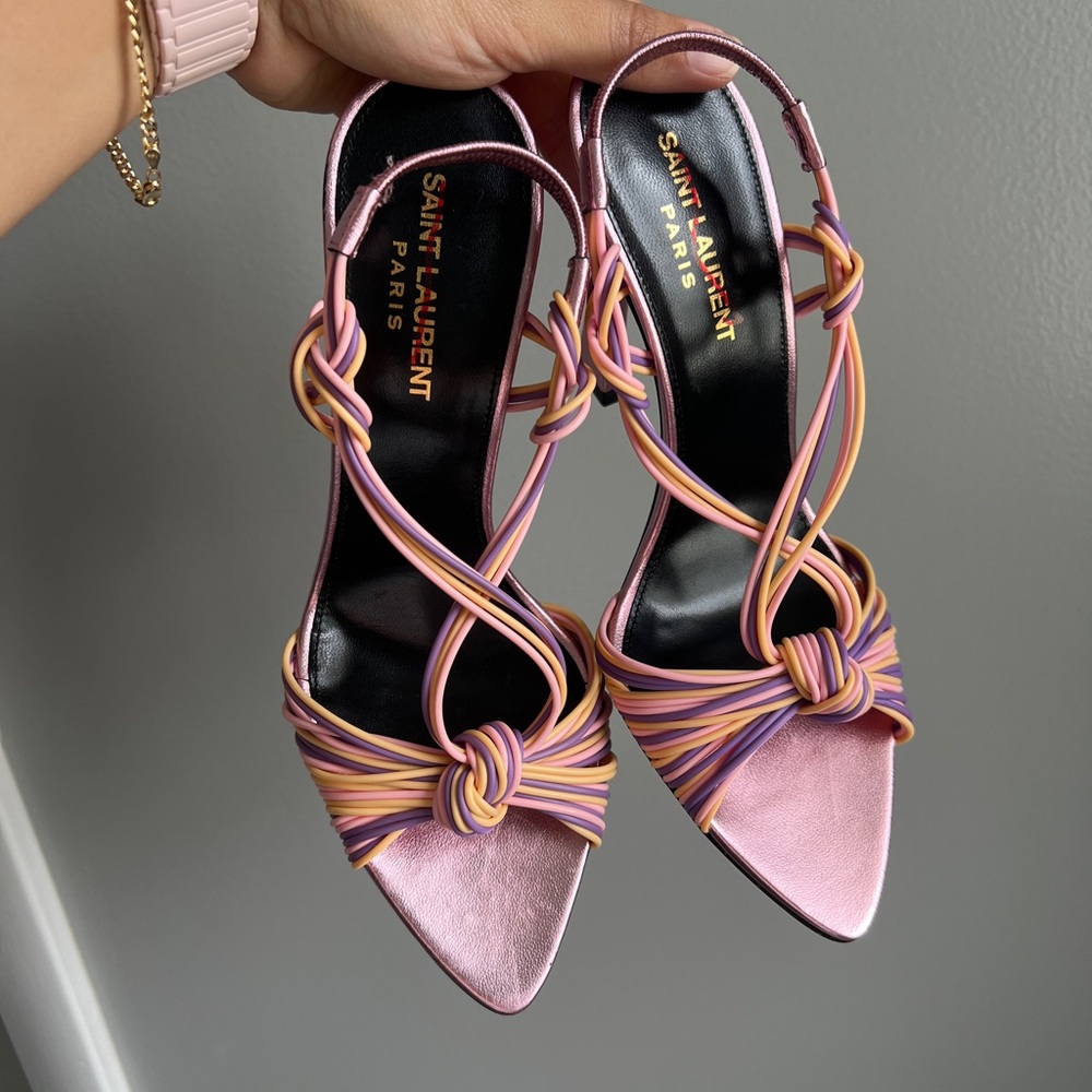 SOLD ‼️Saint Laurent Sandals in TPU and Metallized Leather.